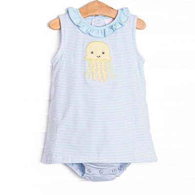Blue Sea Stinger Applique Skirted Bubble, Blue