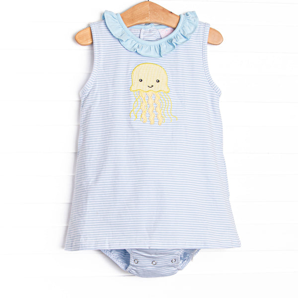Blue Sea Stinger Applique Skirted Bubble, Blue