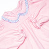 Windowpane Whimsy Ruffle Pant Set, Pink and Blue