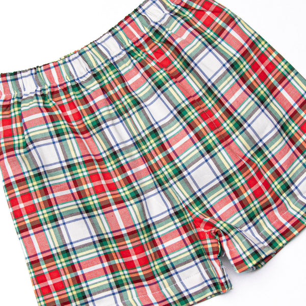 Bleu: Clark Classic Long Sleeve Short Set, Red Plaid