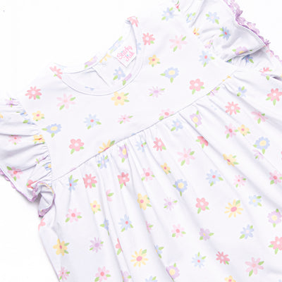 Petite Petals Tiered Dress, Purple