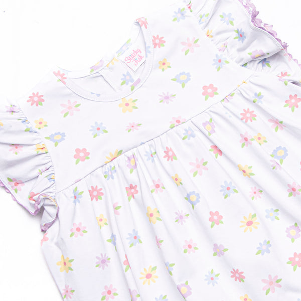 Petite Petals Tiered Dress, Purple
