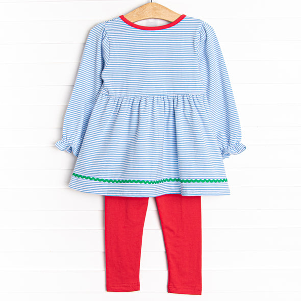 Barnyard Parade Applique Legging Set, Blue