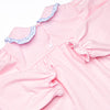 Windowpane Whimsy Ruffle Pant Set, Pink and Blue