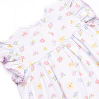 Petite Petals Tiered Dress, Purple