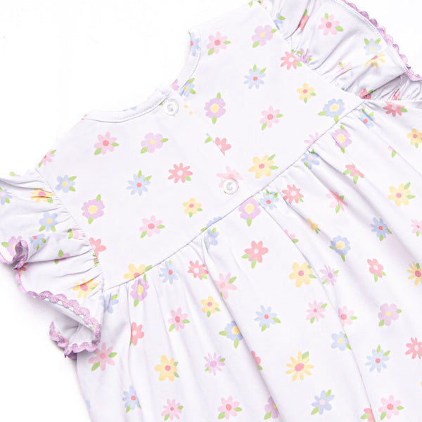 Petite Petals Tiered Dress, Purple