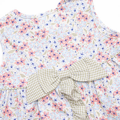 English Garden Gingham Ruffle Short Set, Green
