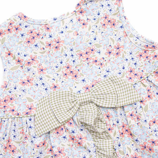 English Garden Gingham Ruffle Short Set, Green