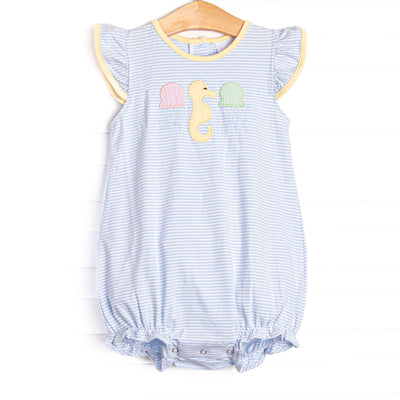Jellyfish Fields Applique Flutter Sleeve Bubble, Blue