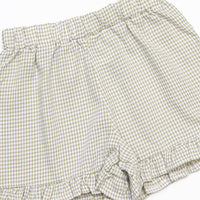 English Garden Gingham Ruffle Short Set, Green