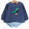 Mid-season Mallard Applique Diaper Set, Blue