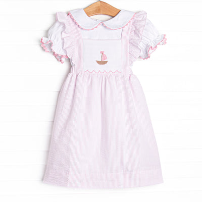 Ocean Adventure Smocked Dress Set, Pink