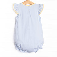 Jellyfish Fields Applique Flutter Sleeve Bubble, Blue