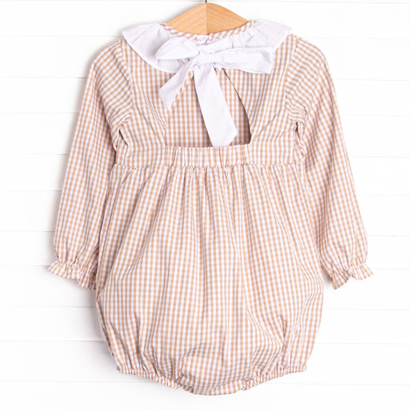 Classic Caroline Bubble, Tan Gingham