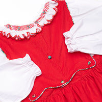 Bleu: Colette Classic Smocked Dress Set, Red Corduroy