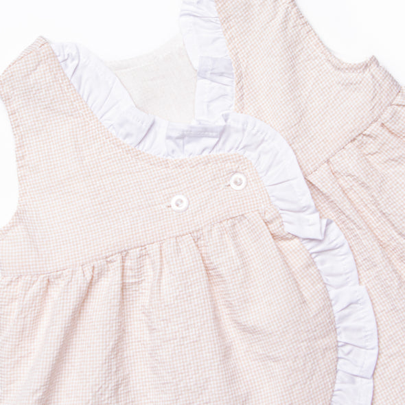 Sadie Seersucker Bloomer Set, Tan