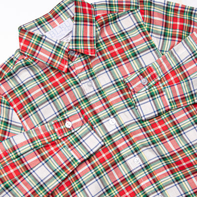 Bleu: Conrad Classic Button-Up Shirt, Red Plaid