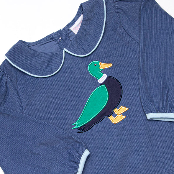 Mid-season Mallard Applique Diaper Set, Blue