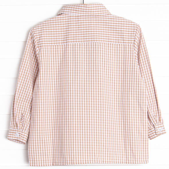 Classic Connor Top, Tan Gingham