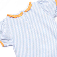 Pup In The Patch Applique Girl Bubble, Blue