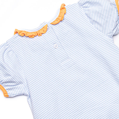 Pup In The Patch Applique Girl Bubble, Blue