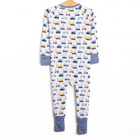 Road Work Rush Bamboo Zippy Pajama, Blue
