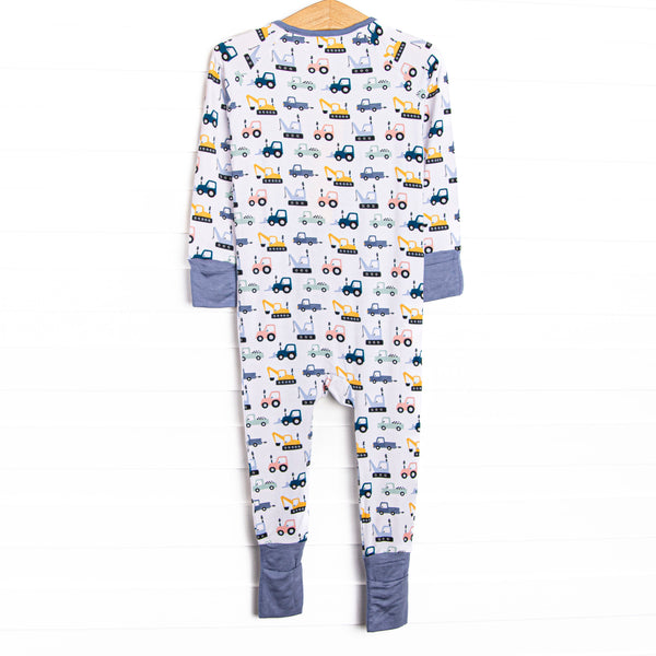 Road Work Rush Bamboo Zippy Pajama, Blue