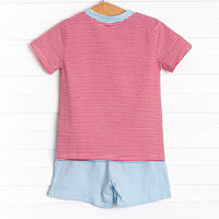 Apple Pickin' Pal Applique Short Set, Red