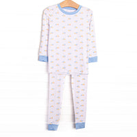 Construction Crew Bamboo Pajama Set, Blue