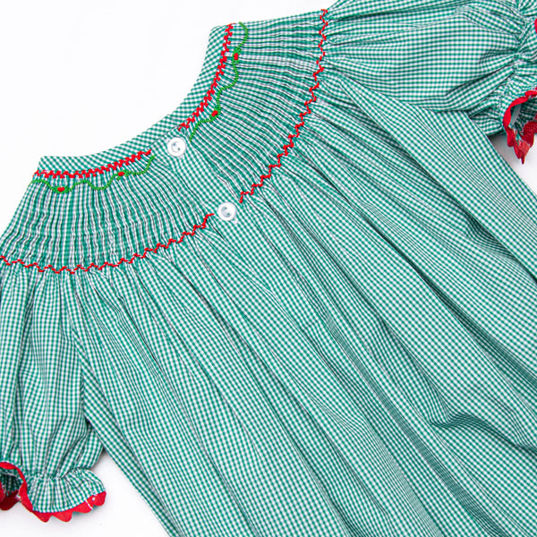 Rudolph's Runway Smocked Bubble, Green