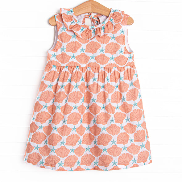 Seashore Shells Dress, Orange