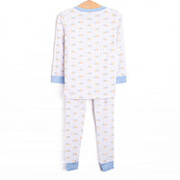 Construction Crew Bamboo Pajama Set, Blue