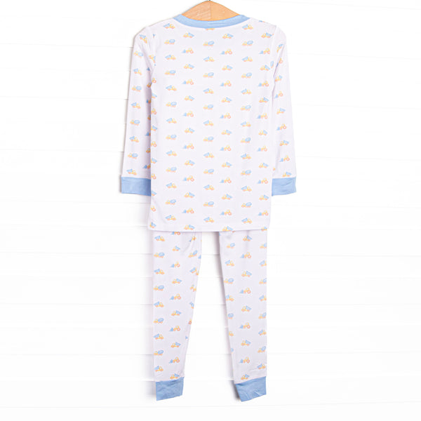 Construction Crew Bamboo Pajama Set, Blue