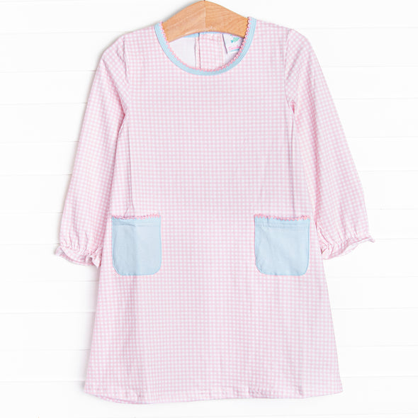 Grace Gingham Pocket Dress, Pink