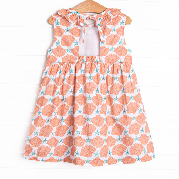 Seashore Shells Dress, Orange