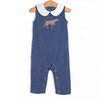 Pointer Pup Applique Long Jon Jon, Navy Corduroy