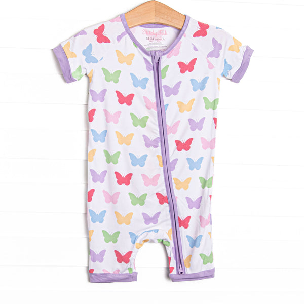 You Give Me Butterflies Bamboo Short Zippy Pajama, Purple