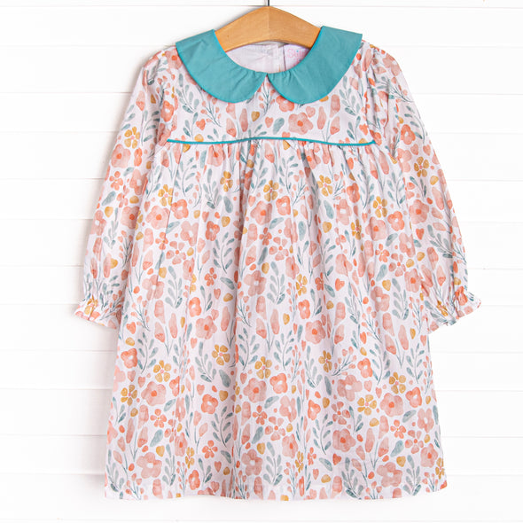 Wildflower Watercolors Dress, Blue