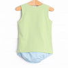 Sand Pail Pup Applique Diaper Set, Green