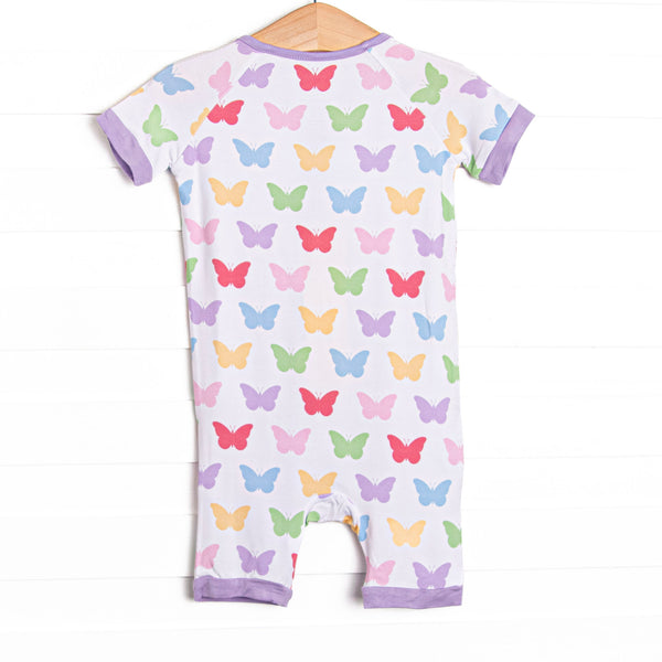 You Give Me Butterflies Bamboo Short Zippy Pajama, Purple