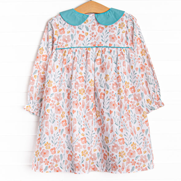 Wildflower Watercolors Dress, Blue