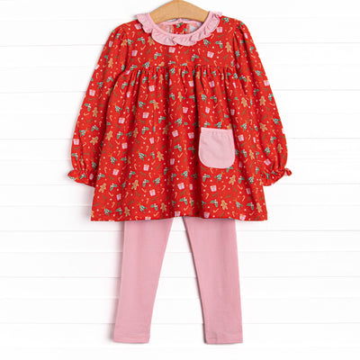 Just Like Christmas Legging Set, Red
