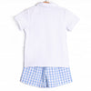 Andy Apple Embroidered Short Set, Blue