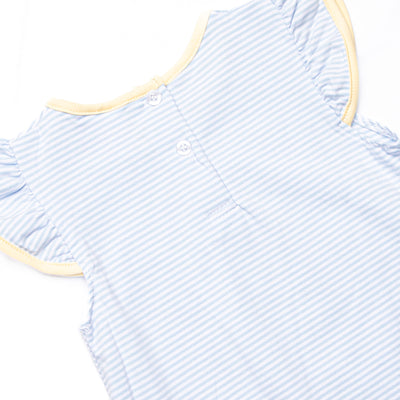 Jellyfish Fields Applique Flutter Sleeve Bubble, Blue