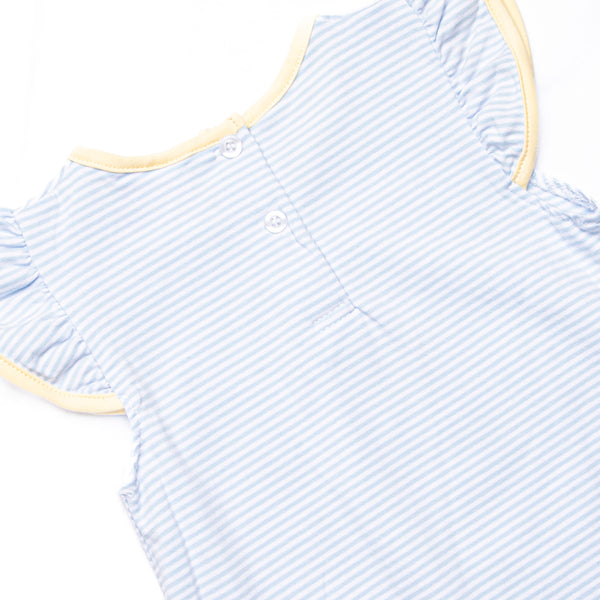 Jellyfish Fields Applique Flutter Sleeve Bubble, Blue