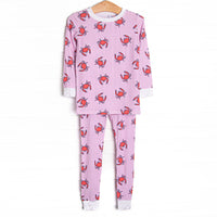 East Coast Crabs Bamboo Pajama Set, Pink