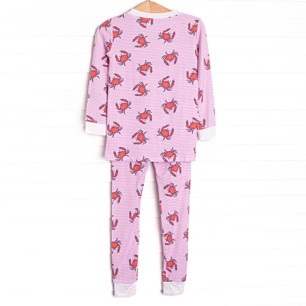 East Coast Crabs Bamboo Pajama Set, Pink