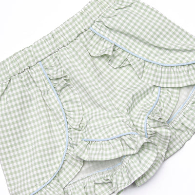 Summer Sage Ruffle Short Set, Green
