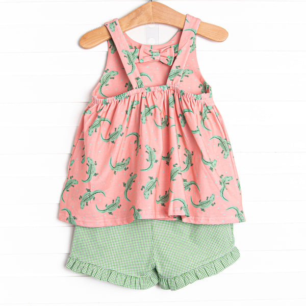 Everglade Gators Ruffle Short Set, Coral