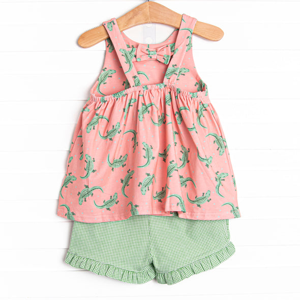 Everglade Gators Ruffle Short Set, Coral
